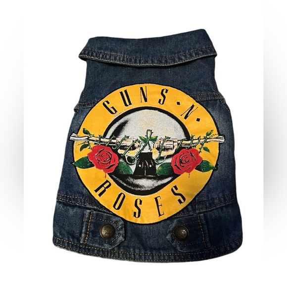 Flower Pup Other - Flower Pup Distressed Guns and Roses Denim Jacket